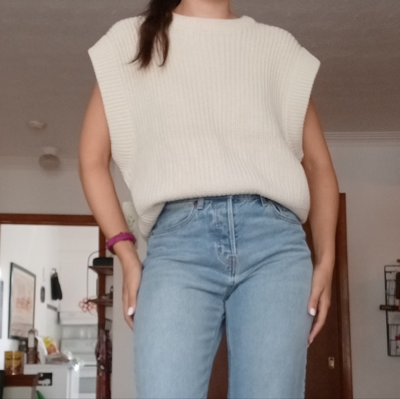 RD Style Sweaters - RD Style Cream Sweater Vest, Size Medium